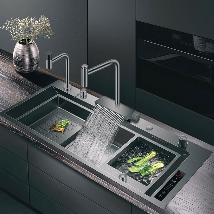 Lavello Cucina Oversize Nano Black Diamond Doppia Vasca